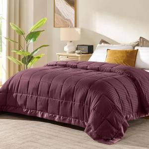 imagedownluxe Weighted Blanket King Size 18 lb Weighted Blanket with Glass Beads for All Season Machine Washable Heavy Blanket White 108 X 90 InchMaroon