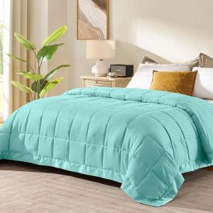 imagedownluxe Weighted Blanket King Size 18 lb Weighted Blanket with Glass Beads for All Season Machine Washable Heavy Blanket White 108 X 90 InchMint Green