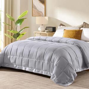 imagedownluxe Weighted Blanket King Size 18 lb Weighted Blanket with Glass Beads for All Season Machine Washable Heavy Blanket White 108 X 90 InchSilver