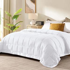 imagedownluxe Weighted Blanket King Size 18 lb Weighted Blanket with Glass Beads for All Season Machine Washable Heavy Blanket White 108 X 90 InchWhite