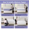 imagedownluxe 4 Inch Queen Memory Foam Mattress Topper Pro Dual Layer 2 Inch Cooling Gel Egg Crate Memory Foam Plus 2 Inch Pillow Top Medium Firm with Deep PocketWhite