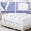 imagedownluxe 4 Inch Queen Memory Foam Mattress Topper Pro Dual Layer 2 Inch Cooling Gel Egg Crate Memory Foam Plus 2 Inch Pillow Top Medium Firm with Deep PocketWhite