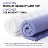 imagedownluxe 4 Inch Queen Memory Foam Mattress Topper Pro Dual Layer 2 Inch Cooling Gel Egg Crate Memory Foam Plus 2 Inch Pillow Top Medium Firm with Deep PocketWhite
