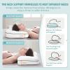 imagedownluxe Cervical Neck Pillow for Sleeping Side Sleeper Pillows for Adults Ergonomic Pillow for Side Back and Stomach Sleepers Orthopedic Contour Memory Foam Pillows with Pillowcase 26quotL x 17quotW