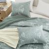 imagedownluxe Queen Comforter Set  3 Pieces Dark Green Bedding Comforter Sets Queen Botanical Flower Comforter 1 Soft Reversible Floral Comforter and 2 Pillow Shams for All SeasonsDark Green