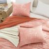 imagedownluxe Queen Comforter Set  3 Pieces Dark Green Bedding Comforter Sets Queen Botanical Flower Comforter 1 Soft Reversible Floral Comforter and 2 Pillow Shams for All SeasonsBurnt Orange