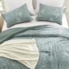 imagedownluxe Queen Comforter Set  3 Pieces Dark Green Bedding Comforter Sets Queen Botanical Flower Comforter 1 Soft Reversible Floral Comforter and 2 Pillow Shams for All SeasonsDark Green