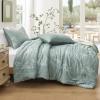 imagedownluxe Queen Comforter Set  3 Pieces Dark Green Bedding Comforter Sets Queen Botanical Flower Comforter 1 Soft Reversible Floral Comforter and 2 Pillow Shams for All SeasonsDark Green