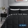 imagedownluxe Queen Comforter Set  Charcoal and Grey Queen Comforter Soft Bedding Sets for All Seasons 3 Pieces  1 Comforter 88quotx92quot and 2 Pillow Shams20quotx26quotPlaid BlackWhite