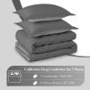 imagedownluxe Queen Comforter Set  Charcoal and Grey Queen Comforter Soft Bedding Sets for All Seasons 3 Pieces  1 Comforter 88quotx92quot and 2 Pillow Shams20quotx26quotCharcolGrey