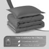 imagedownluxe Queen Comforter Set  Charcoal and Grey Queen Comforter Soft Bedding Sets for All Seasons 3 Pieces  1 Comforter 88quotx92quot and 2 Pillow Shams20quotx26quotCharcolGrey
