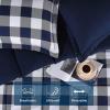 imagedownluxe Queen Comforter Set  Charcoal and Grey Queen Comforter Soft Bedding Sets for All Seasons 3 Pieces  1 Comforter 88quotx92quot and 2 Pillow Shams20quotx26quotPlaid BlueWhite