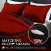 imagedownluxe Queen Comforter Set  Charcoal and Grey Queen Comforter Soft Bedding Sets for All Seasons 3 Pieces  1 Comforter 88quotx92quot and 2 Pillow Shams20quotx26quotBlackRed