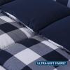 imagedownluxe Queen Comforter Set  Charcoal and Grey Queen Comforter Soft Bedding Sets for All Seasons 3 Pieces  1 Comforter 88quotx92quot and 2 Pillow Shams20quotx26quotPlaid BlueWhite