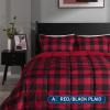 imagedownluxe Queen Comforter Set  Charcoal and Grey Queen Comforter Soft Bedding Sets for All Seasons 3 Pieces  1 Comforter 88quotx92quot and 2 Pillow Shams20quotx26quotPlaid RedBlack