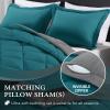 imagedownluxe Queen Comforter Set  Charcoal and Grey Queen Comforter Soft Bedding Sets for All Seasons 3 Pieces  1 Comforter 88quotx92quot and 2 Pillow Shams20quotx26quotOceanGray