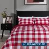 imagedownluxe Queen Comforter Set  Charcoal and Grey Queen Comforter Soft Bedding Sets for All Seasons 3 Pieces  1 Comforter 88quotx92quot and 2 Pillow Shams20quotx26quotPlaid RedWhite