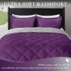 imagedownluxe Queen Comforter Set  Charcoal and Grey Queen Comforter Soft Bedding Sets for All Seasons 3 Pieces  1 Comforter 88quotx92quot and 2 Pillow Shams20quotx26quotPurpleGrey