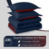 imagedownluxe Queen Comforter Set  Charcoal and Grey Queen Comforter Soft Bedding Sets for All Seasons 3 Pieces  1 Comforter 88quotx92quot and 2 Pillow Shams20quotx26quotRedNavy