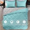 imagedownluxe Queen Comforter Set  Charcoal and Grey Queen Comforter Soft Bedding Sets for All Seasons 3 Pieces  1 Comforter 88quotx92quot and 2 Pillow Shams20quotx26quotLight BlueGray