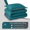 imagedownluxe Queen Comforter Set  Charcoal and Grey Queen Comforter Soft Bedding Sets for All Seasons 3 Pieces  1 Comforter 88quotx92quot and 2 Pillow Shams20quotx26quotOceanGray