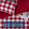 imagedownluxe Queen Comforter Set  Charcoal and Grey Queen Comforter Soft Bedding Sets for All Seasons 3 Pieces  1 Comforter 88quotx92quot and 2 Pillow Shams20quotx26quotPlaid RedWhite