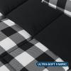 imagedownluxe Queen Comforter Set  Charcoal and Grey Queen Comforter Soft Bedding Sets for All Seasons 3 Pieces  1 Comforter 88quotx92quot and 2 Pillow Shams20quotx26quotPlaid BlackWhite