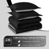 imagedownluxe Queen Comforter Set  Charcoal and Grey Queen Comforter Soft Bedding Sets for All Seasons 3 Pieces  1 Comforter 88quotx92quot and 2 Pillow Shams20quotx26quotBlackGrey