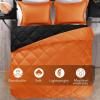 imagedownluxe Queen Comforter Set  Charcoal and Grey Queen Comforter Soft Bedding Sets for All Seasons 3 Pieces  1 Comforter 88quotx92quot and 2 Pillow Shams20quotx26quotOrangeBlack