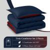 imagedownluxe Queen Comforter Set  Charcoal and Grey Queen Comforter Soft Bedding Sets for All Seasons 3 Pieces  1 Comforter 88quotx92quot and 2 Pillow Shams20quotx26quotRedNavy