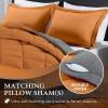 imagedownluxe Queen Comforter Set  Charcoal and Grey Queen Comforter Soft Bedding Sets for All Seasons 3 Pieces  1 Comforter 88quotx92quot and 2 Pillow Shams20quotx26quotBurnt OrangeGrey