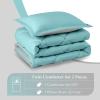 imagedownluxe Queen Comforter Set  Charcoal and Grey Queen Comforter Soft Bedding Sets for All Seasons 3 Pieces  1 Comforter 88quotx92quot and 2 Pillow Shams20quotx26quotLight BlueGray