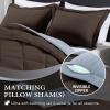 imagedownluxe Queen Comforter Set  Charcoal and Grey Queen Comforter Soft Bedding Sets for All Seasons 3 Pieces  1 Comforter 88quotx92quot and 2 Pillow Shams20quotx26quotBrownBlue
