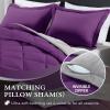 imagedownluxe Queen Comforter Set  Charcoal and Grey Queen Comforter Soft Bedding Sets for All Seasons 3 Pieces  1 Comforter 88quotx92quot and 2 Pillow Shams20quotx26quotPurpleGrey