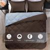 imagedownluxe Queen Comforter Set  Charcoal and Grey Queen Comforter Soft Bedding Sets for All Seasons 3 Pieces  1 Comforter 88quotx92quot and 2 Pillow Shams20quotx26quotBrownBlue