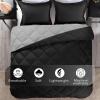 imagedownluxe Queen Comforter Set  Charcoal and Grey Queen Comforter Soft Bedding Sets for All Seasons 3 Pieces  1 Comforter 88quotx92quot and 2 Pillow Shams20quotx26quotBlackGrey