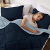 imagedownluxe Queen Comforter Set  Charcoal and Grey Queen Comforter Soft Bedding Sets for All Seasons 3 Pieces  1 Comforter 88quotx92quot and 2 Pillow Shams20quotx26quotBlueSapphire