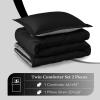 imagedownluxe Queen Comforter Set  Charcoal and Grey Queen Comforter Soft Bedding Sets for All Seasons 3 Pieces  1 Comforter 88quotx92quot and 2 Pillow Shams20quotx26quotBlackGrey