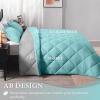 imagedownluxe Queen Comforter Set  Charcoal and Grey Queen Comforter Soft Bedding Sets for All Seasons 3 Pieces  1 Comforter 88quotx92quot and 2 Pillow Shams20quotx26quotLight BlueGray