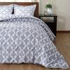 imagedownluxe Queen Comforter Set  Charcoal and Grey Queen Comforter Soft Bedding Sets for All Seasons 3 Pieces  1 Comforter 88quotx92quot and 2 Pillow Shams20quotx26quotGrey
