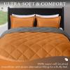 imagedownluxe Queen Comforter Set  Charcoal and Grey Queen Comforter Soft Bedding Sets for All Seasons 3 Pieces  1 Comforter 88quotx92quot and 2 Pillow Shams20quotx26quotBurnt OrangeGrey
