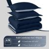 imagedownluxe Queen Comforter Set  Charcoal and Grey Queen Comforter Soft Bedding Sets for All Seasons 3 Pieces  1 Comforter 88quotx92quot and 2 Pillow Shams20quotx26quotBlueSapphire