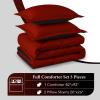 imagedownluxe Queen Comforter Set  Charcoal and Grey Queen Comforter Soft Bedding Sets for All Seasons 3 Pieces  1 Comforter 88quotx92quot and 2 Pillow Shams20quotx26quotBlackRed