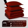 imagedownluxe Queen Comforter Set  Charcoal and Grey Queen Comforter Soft Bedding Sets for All Seasons 3 Pieces  1 Comforter 88quotx92quot and 2 Pillow Shams20quotx26quotBlackRed