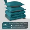 imagedownluxe Queen Comforter Set  Charcoal and Grey Queen Comforter Soft Bedding Sets for All Seasons 3 Pieces  1 Comforter 88quotx92quot and 2 Pillow Shams20quotx26quotOceanGray