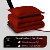 imagedownluxe Queen Comforter Set  Charcoal and Grey Queen Comforter Soft Bedding Sets for All Seasons 3 Pieces  1 Comforter 88quotx92quot and 2 Pillow Shams20quotx26quotBlackRed
