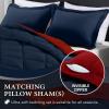imagedownluxe Queen Comforter Set  Charcoal and Grey Queen Comforter Soft Bedding Sets for All Seasons 3 Pieces  1 Comforter 88quotx92quot and 2 Pillow Shams20quotx26quotRedNavy