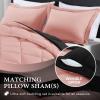 imagedownluxe Queen Comforter Set  Charcoal and Grey Queen Comforter Soft Bedding Sets for All Seasons 3 Pieces  1 Comforter 88quotx92quot and 2 Pillow Shams20quotx26quotPinkBlack
