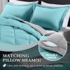 imagedownluxe Queen Comforter Set  Charcoal and Grey Queen Comforter Soft Bedding Sets for All Seasons 3 Pieces  1 Comforter 88quotx92quot and 2 Pillow Shams20quotx26quotLight BlueGray