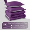imagedownluxe Queen Comforter Set  Charcoal and Grey Queen Comforter Soft Bedding Sets for All Seasons 3 Pieces  1 Comforter 88quotx92quot and 2 Pillow Shams20quotx26quotPurpleGrey